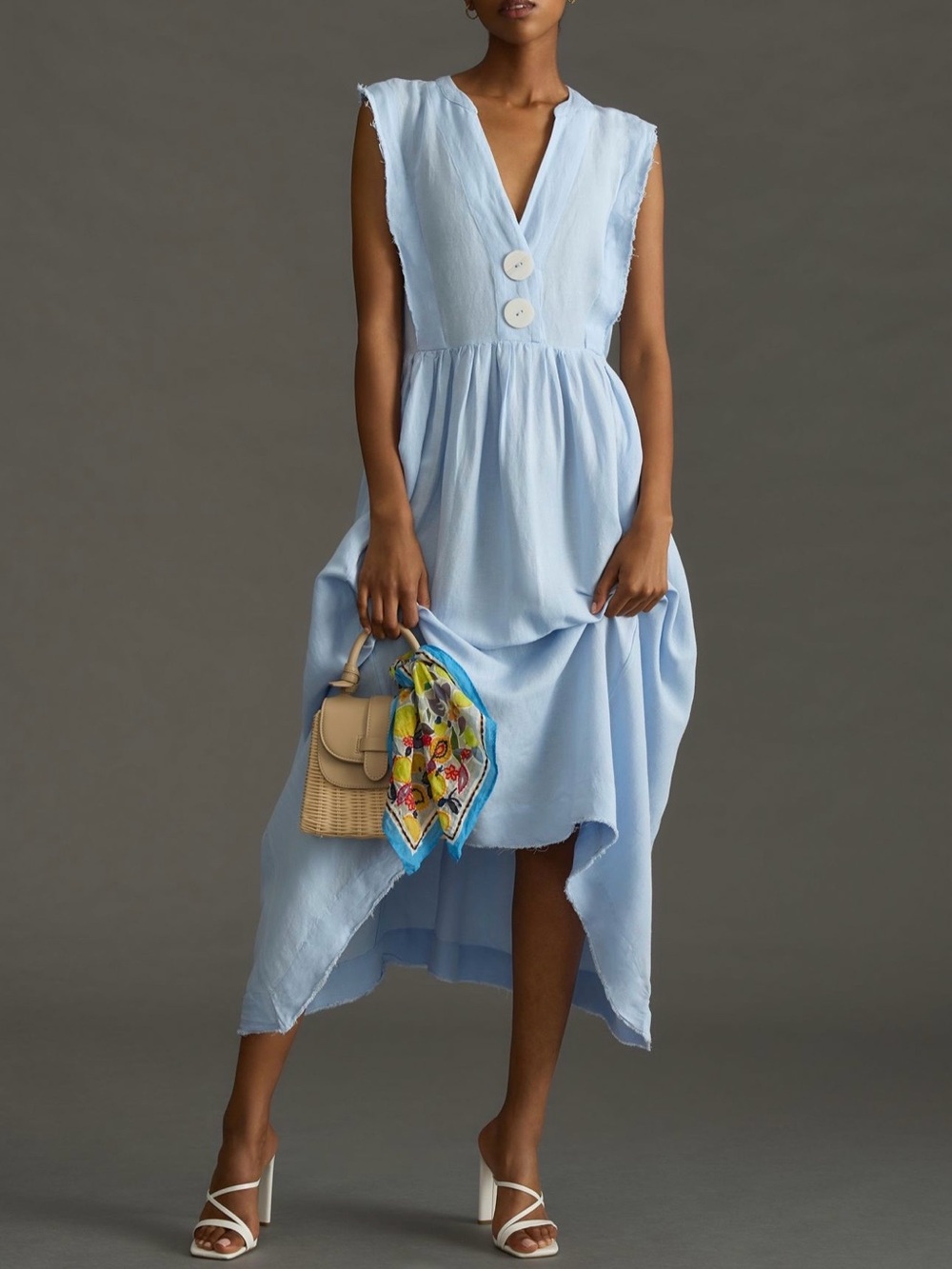 By Anthropologie V-Neck Apron Dress